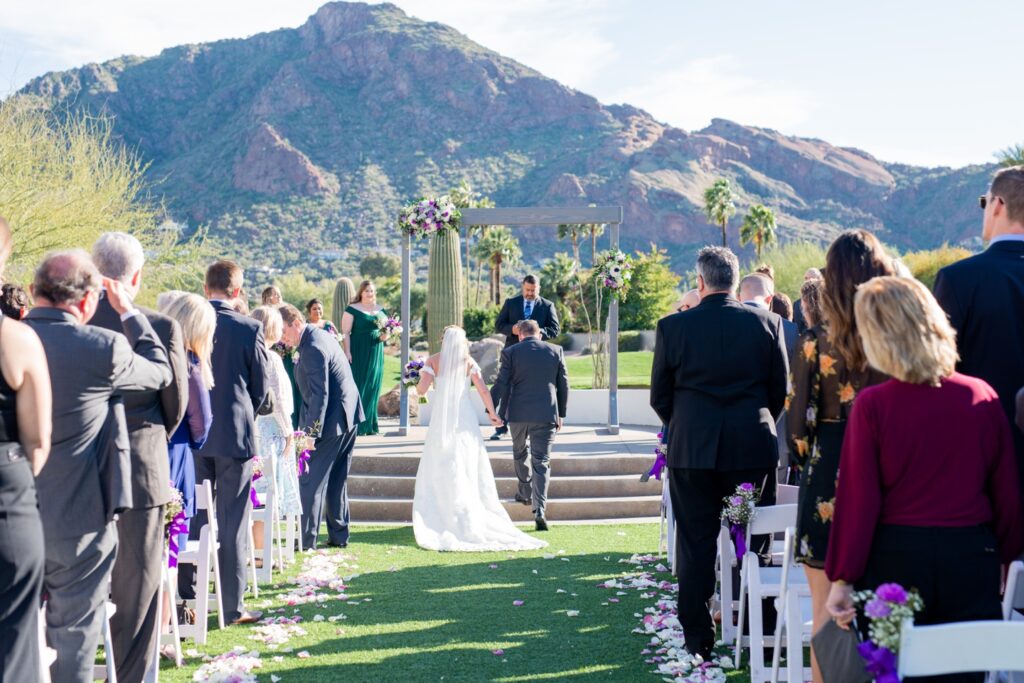 Mountain Shadows Resort wedding - ceremony - bride walking down the aisle