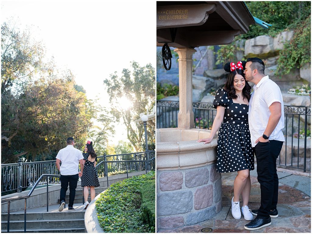 Disneyland wishing well engagement pictures