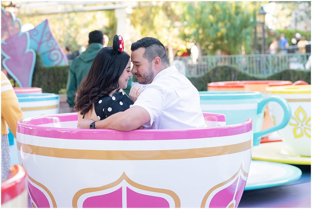 Disneyland teacups engagement pictures