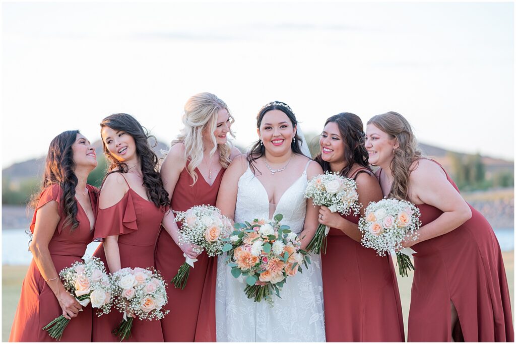 Bride and bridesmaids at The Views at Superstition
