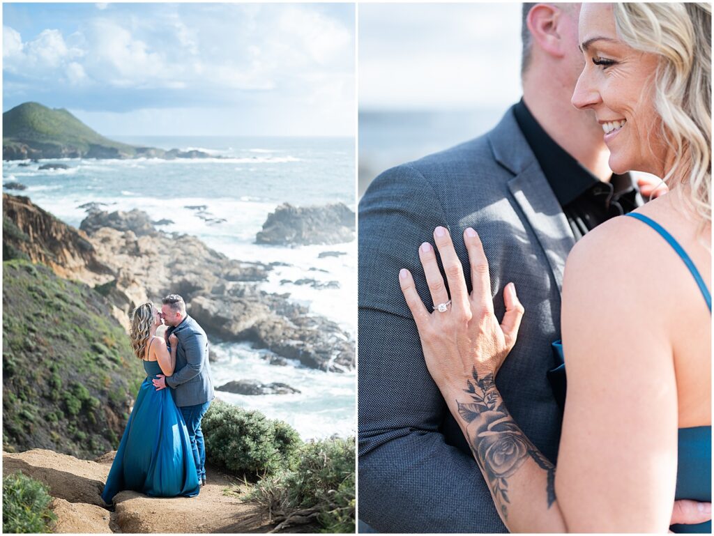 Big Sur engagement session with the cliffs in the background