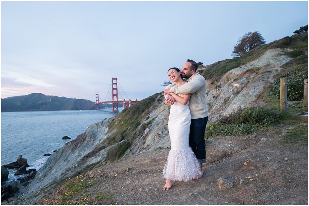 Engagement session in front of the Golden Gate Bridge