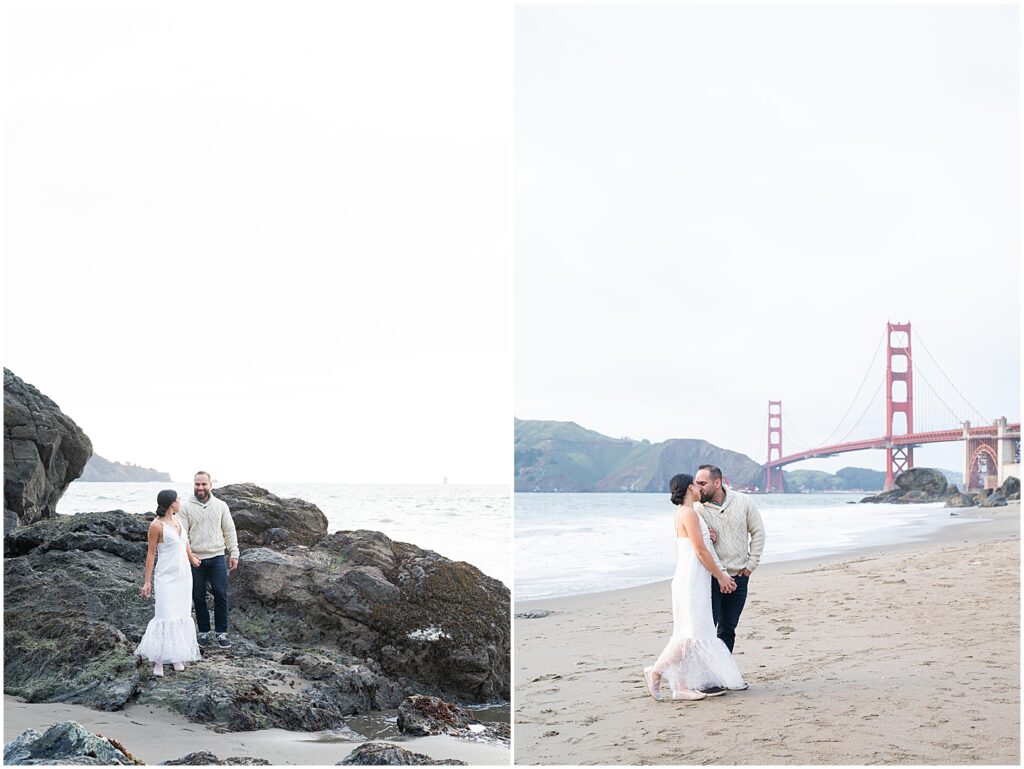 Engagement session in front of the Golden Gate Bridge